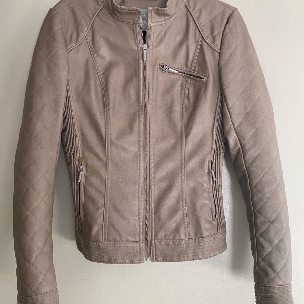 Vanity Taupe Leather Jacket